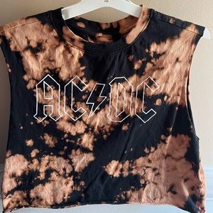 ACDC cropped tie dye shirt